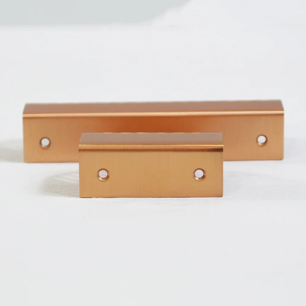 Rose Gold Drawer Handle Hidden Leaf Shaped Knobs for Cabinet Furniture Door Bar Pulls