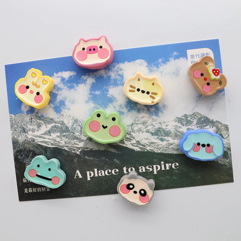 5/8/10Pcs Mini Crocodile Frog Rabbit Dog Cat Bear Panda Animal Resin Fridge Magnets Strong Magnetic for Photo Message Home Decor