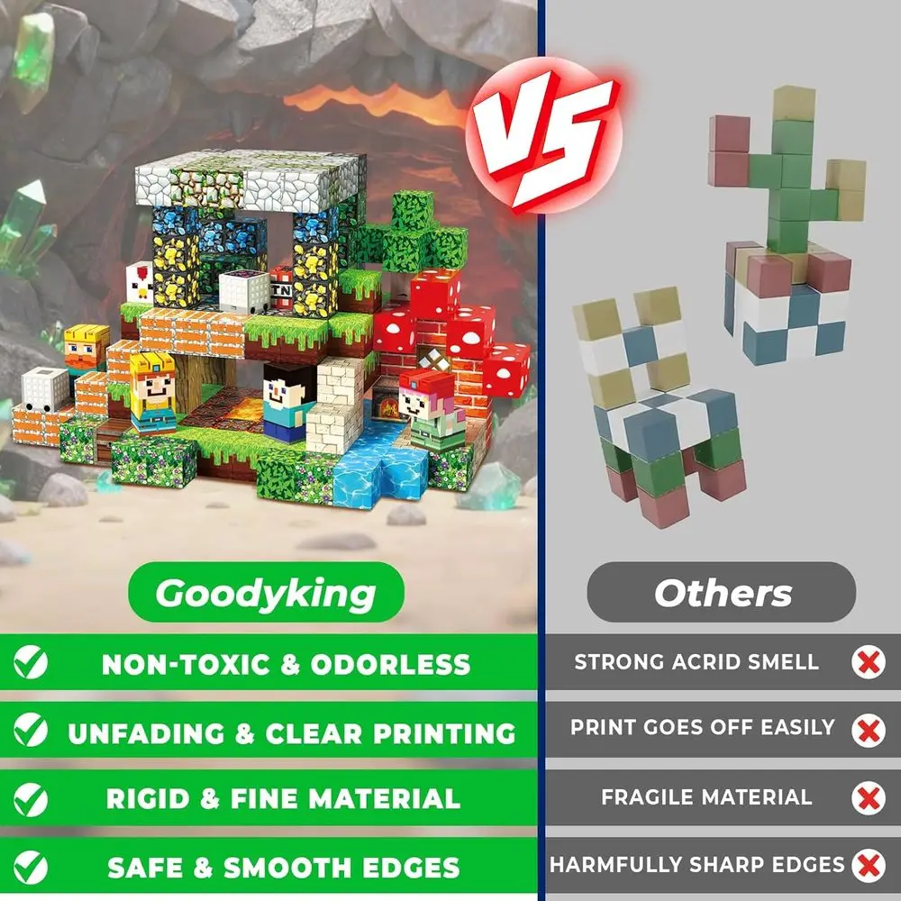 Set da costruzione magnetico da 200 pezzi per bambini: potenti magneti, giocattoli sensoriali per l'apprendimento STEM dai 3 anni in su, perfetti per ragazzi e ragazze, idea