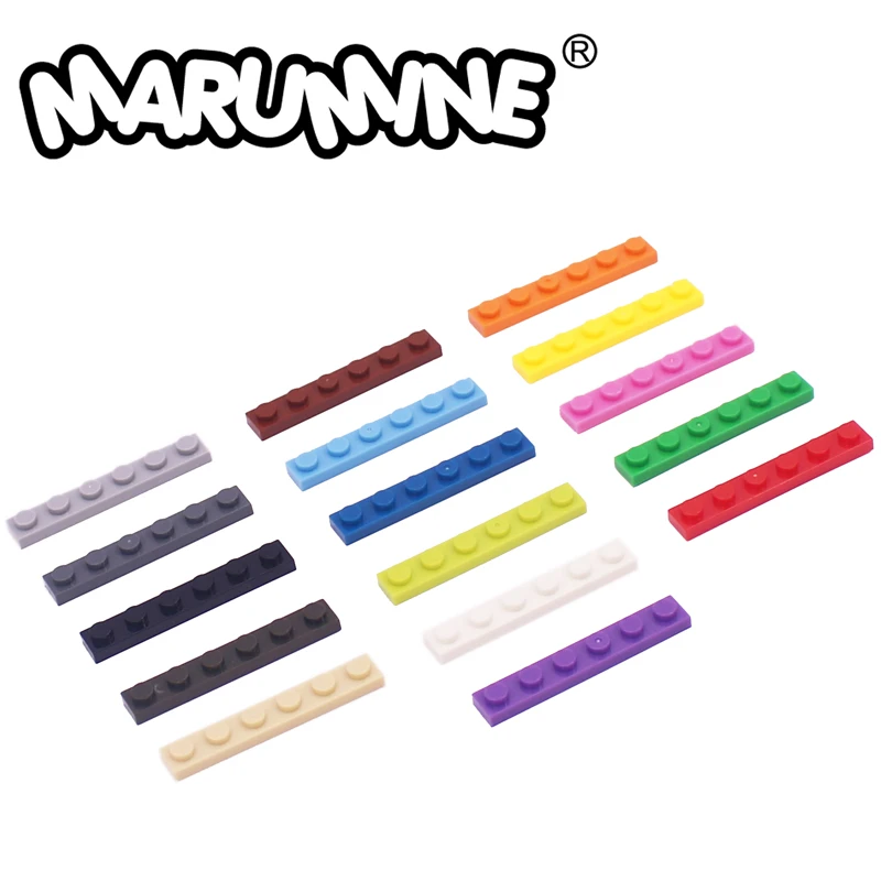 

MARUMINE 200PCS/Lot 1x6 Plate Building Blocks Parts 3666 Compatible Bulk Accessories Classic MOC Bricks Particles Juguetes Idea