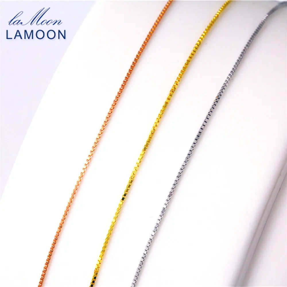

LAMOON простой 40 + 5 см 925 пробы серебро // коробка цепочка на шею для мужчин и женщина CI001