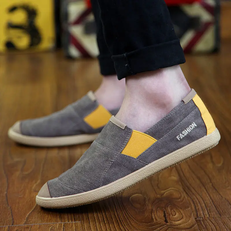 Men Casual Shoes Summer Breathable Couple Mens Trainers Slip-on Linen Loafers Men