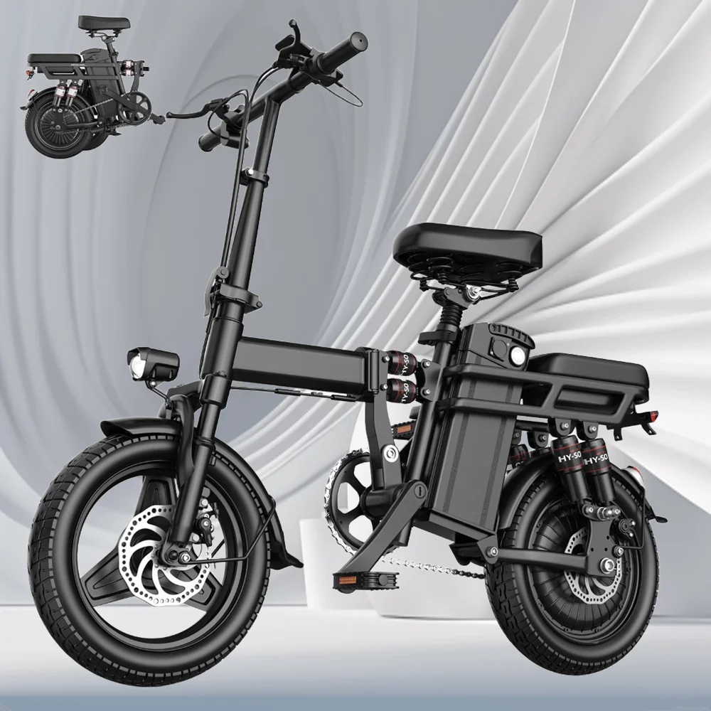 

Folding Electric Bike 500W Motor, 14" Tire, 19MPH Top Speed, 30 Miles Long-Range Commuter, 48V 20AH/15AH/10Ah Battery