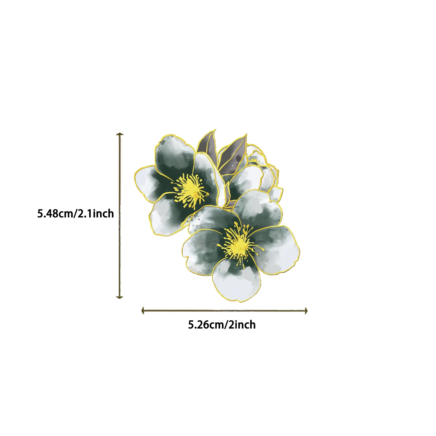 สติกเกอร์ลายดอกไม้สีทอง 50 ชิ้น สติกเกอร์ตกแต่งลายดอกไม้หรูหรา โปร่งใส กันน้ำ สำหรับแล็ปท็อป โทรศัพท์มือถือ และกระเป๋าเดินทาง