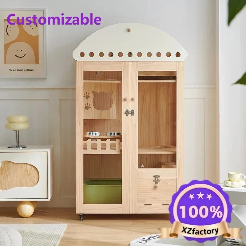 

Factory Direct 2026: Three-Side Ventilated Waterproof Cat Cage with Cat Nest Access
