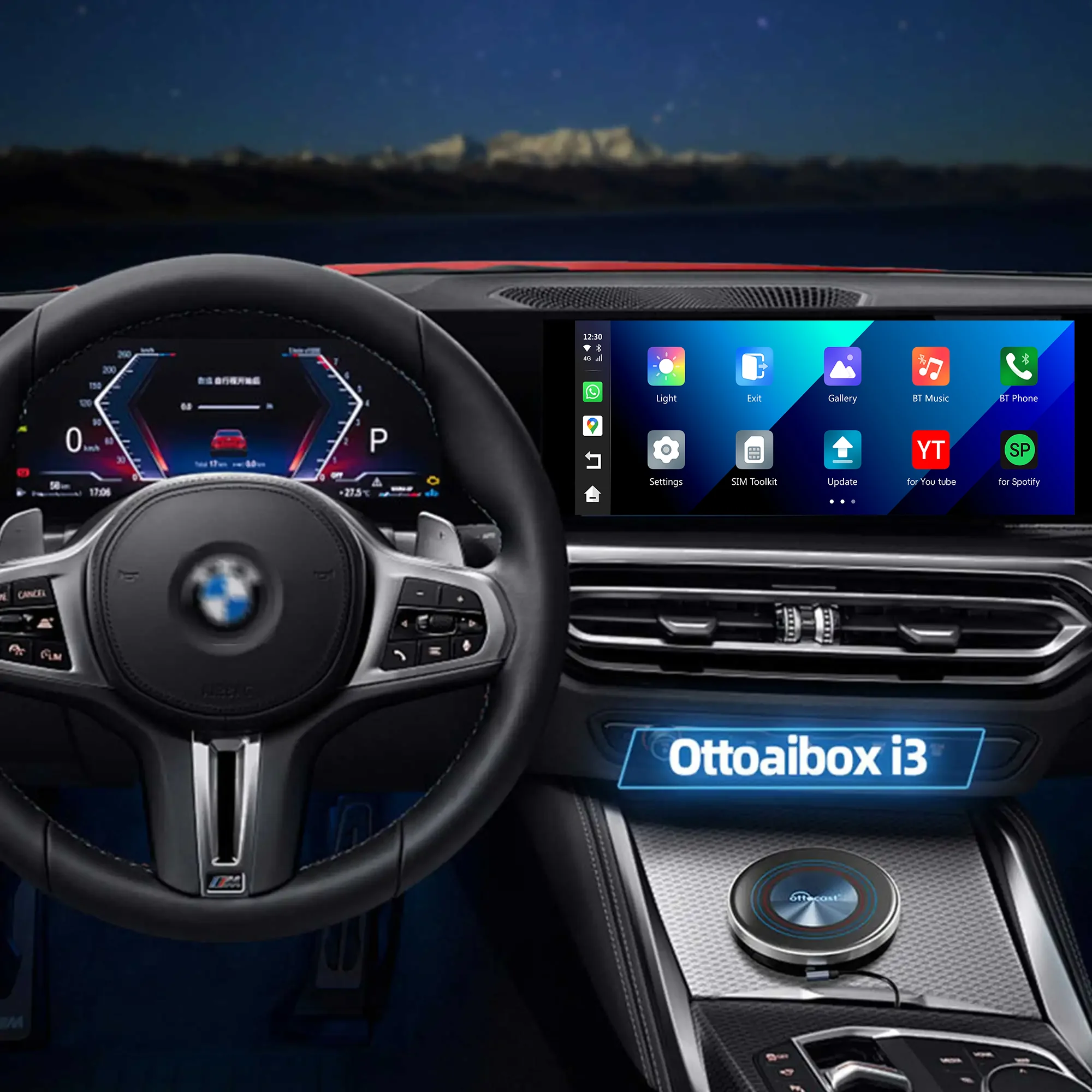 OTTOCAST OttoAiBox i3 AI Box Android 13 CarPlay اللاسلكي لـ NetFlix لـ Youtuber لسيارات BMW ID6 ID7 ID8 ID9 ملحقات السيارة #2