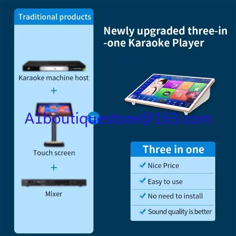 Karaoke machine 19 inch WiFi touch screen InAndOn 8TB children's KTV karaoke system