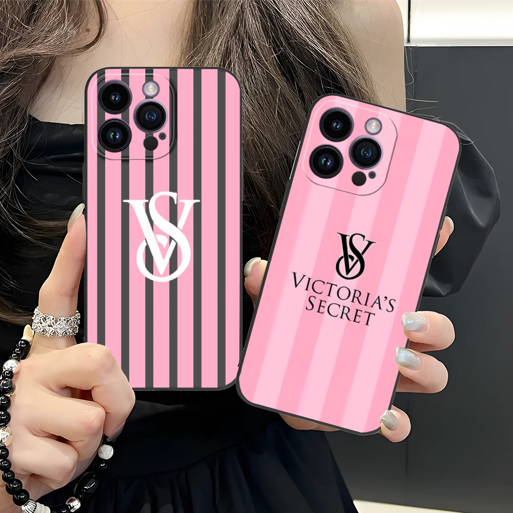 Mobile V-Victoria Phone Case for iPhone 16 15 14 13 12 11 X XR XS 8 7 Pro Max Plus Mini Black Cellphones Smartphone Cover