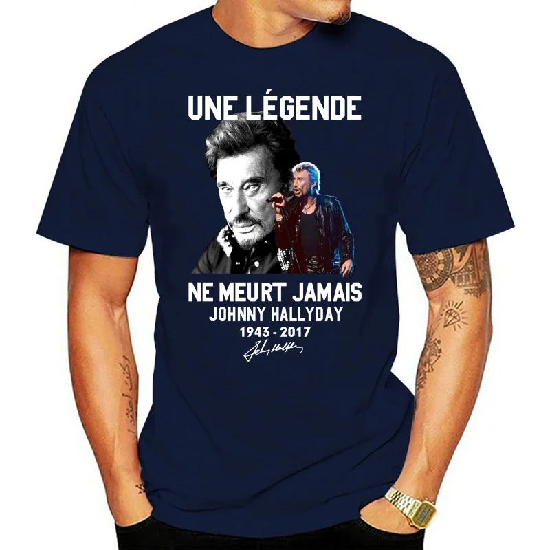 Men Funny T Shirt Fashion Une Legende Ne Meurt Jamais  Hallyday 1943-2017 men t-shirt Crewneck Hot harajuku Short Sleeve