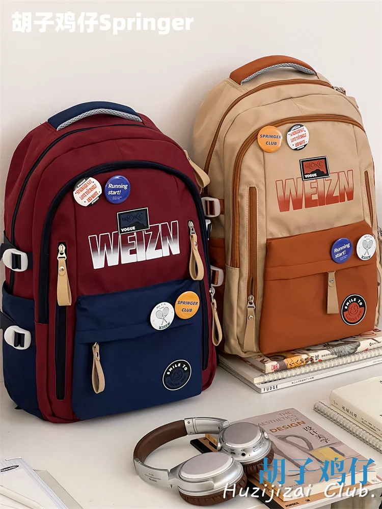 American Retro High School Students Bags Female Male Japanese Antique Girl Boy Backpack Large Capacity Backpacks