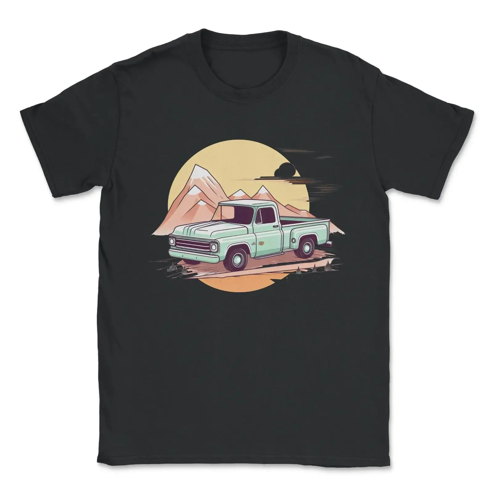 Truck Vintage Old Classic School American Pickup Retro Farm T Shirt vintage Washed Top For Everyday Wear fashion homme