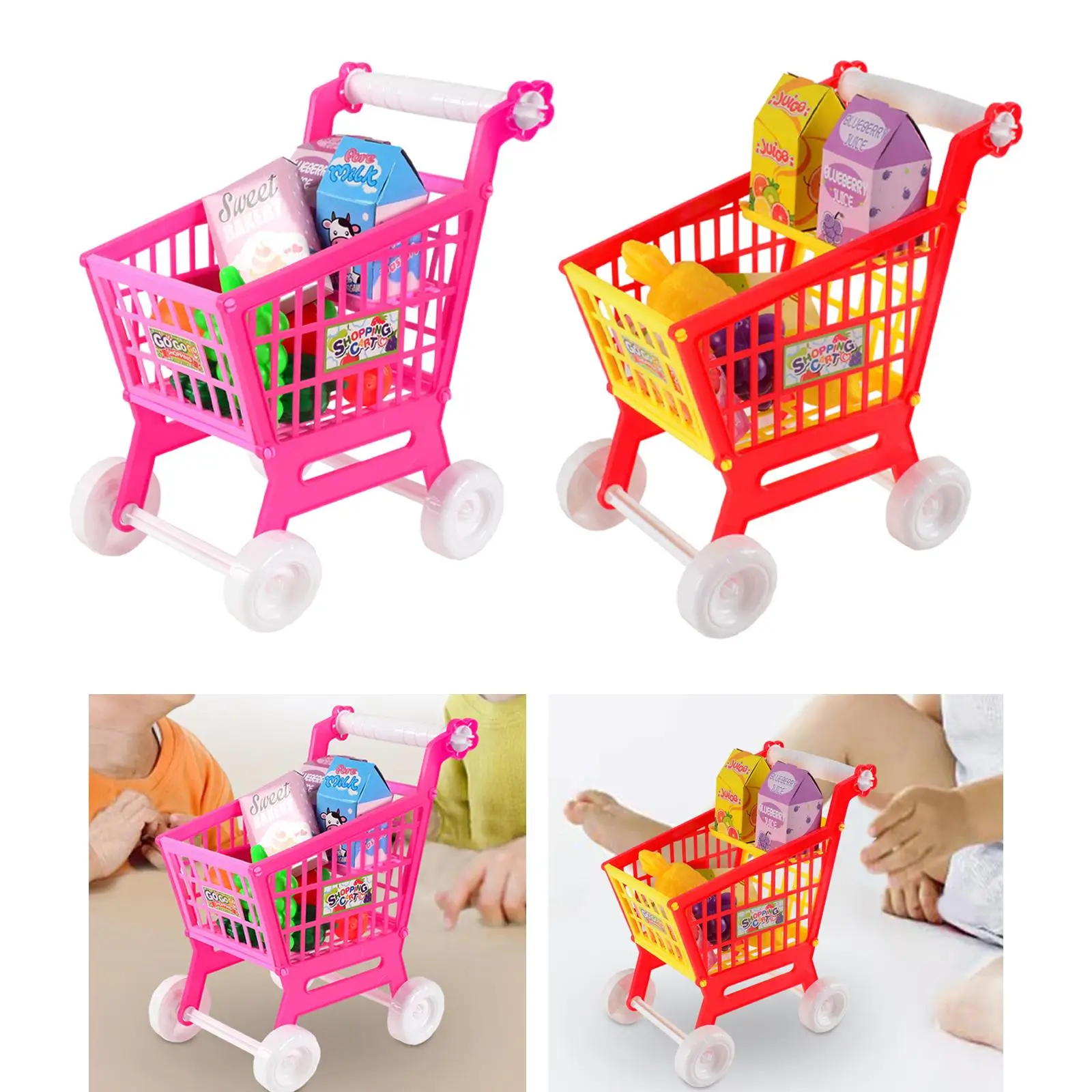 Shopping Cart Set for Kids, Valentine's Day Gifts for Kids, Realistic Desk