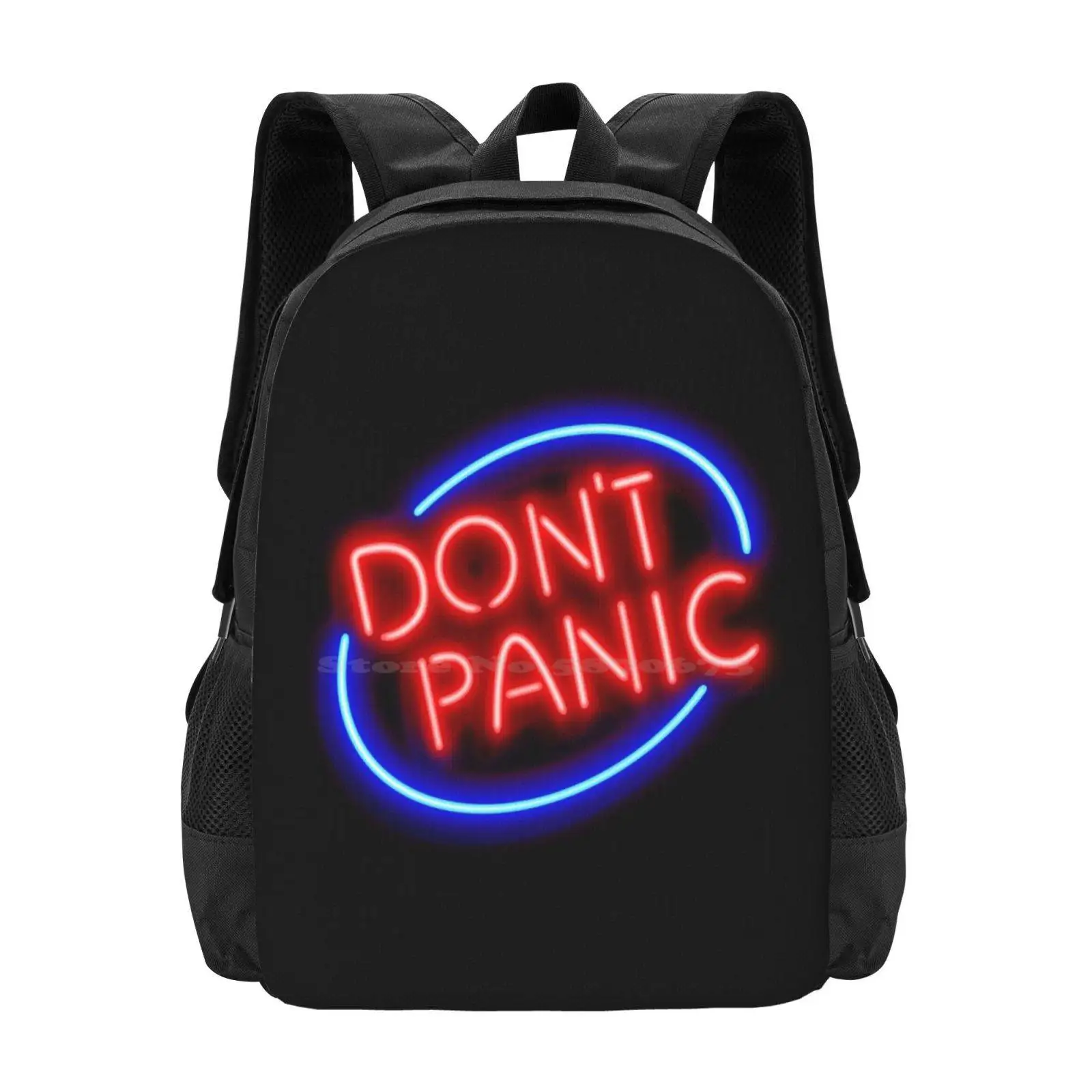 Hitchhiker's Guide-"" "ป้ายไฟนีออนออกแบบกระเป๋าโรงเรียน hgttg hitchhikers Guide to the Galaxy dont Panic Douglas