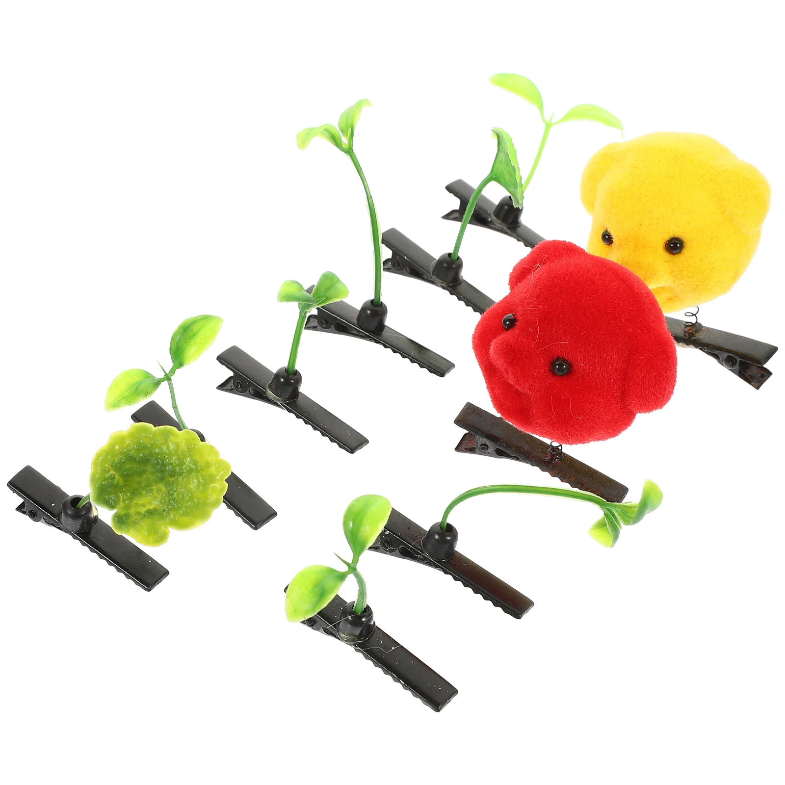

10 Pcs Hairpin Women Girls Sprout Flower Grass Clip Durable PE Metal Random Pattern Women Hair Clip Toddler Elegant