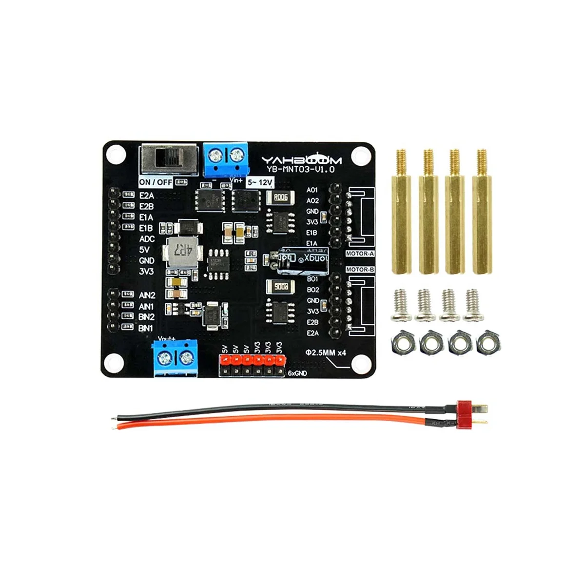 T8236 Dual-Channel DC Motor Drive Module Robot Car Electronic Design Competition Dedicated Module with Power Cable