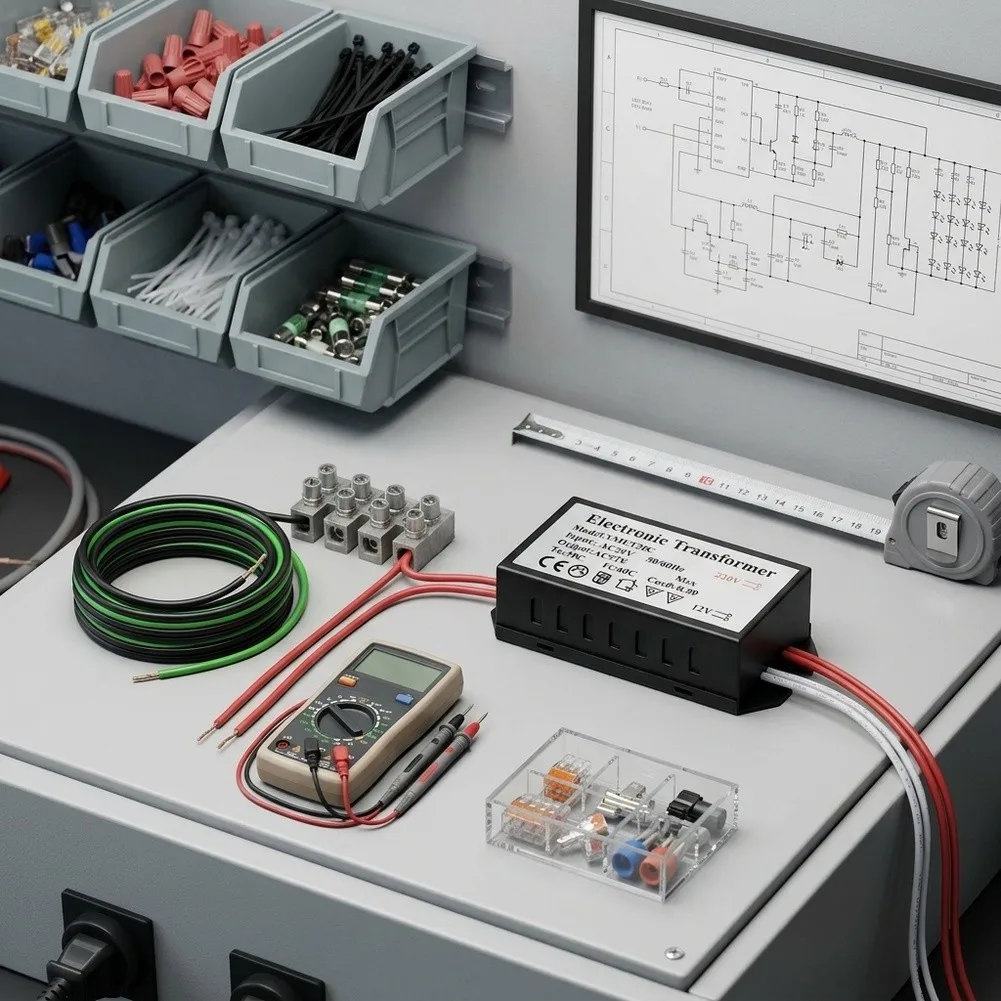 220V to 12V Electronic Transformer for Halogen and Xenon Light Systems Supports Standard Dimmers and Remote Signal Protocols
