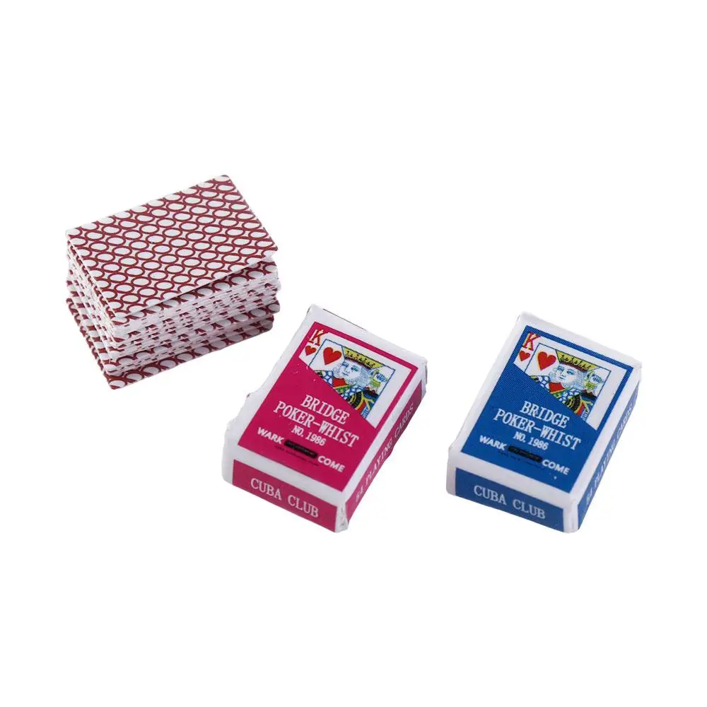1:12 Dollhouse Accessories Home Decoration Playing Poker Cards Miniature Games Poker Miniature Dollhouse Mini Playing Cards