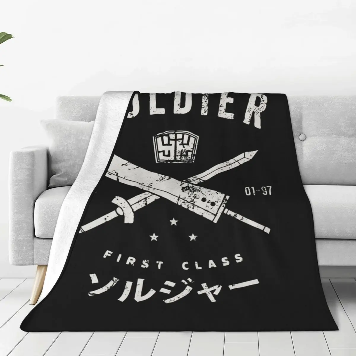 Final Fantasy Soldier Blankets Flannel Spring/Autumn Portable Super Soft Throw Blanket for Sofa Car Bedspread