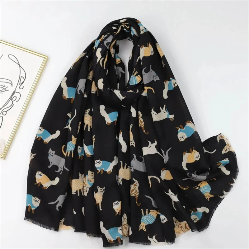 2024 Fashion Women Tessale Scarf Animal Print Hijab Soft Shawls and Wraps Female Foulard Designer Pashmina Bandana Headscarf