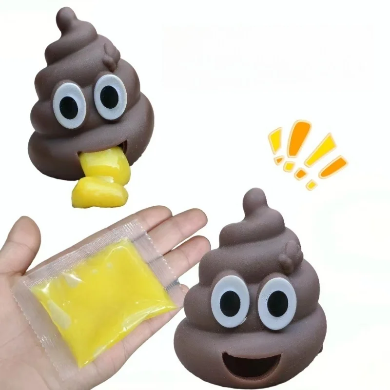 Creative Vomit Stool Prank Toy Army Vomiting Ball Decompression Funny Disgusting Sticky Stool for Home Garden Pranks
