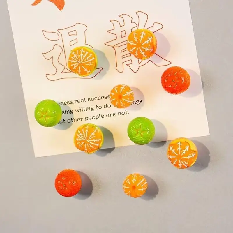 3Pcs Creative Cute Orange Refrigerator Magnet Kindergarten Teaching Office Home Decoration Fun Message Board