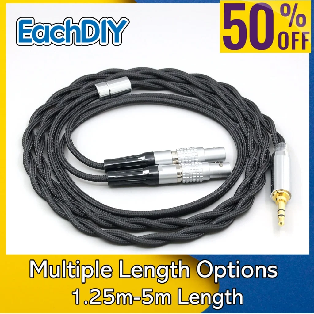 

Pure Silver Palladium Graphene Gold Shield Nylon Earphone Cable For Focal Utopia Fidelity Circumaural Headphone 8303