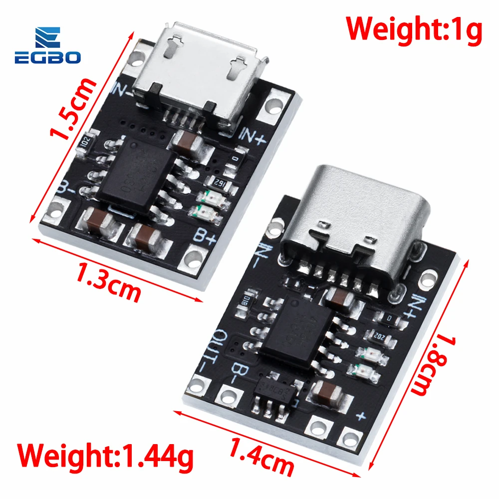 Mini Módulo de carga de batería de litio, placa de carga 1A, TP4056, cargador 18650, interfaz de micropiezas, 1 20 piezas-piezas