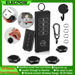 Elecpow-Localizador de buscador de llaves, rastreador antipérdida, Control remoto inalámbrico, rastreador de artículos con sonido de pitido fuerte de 85DB, 4 receptores