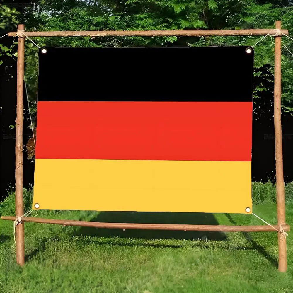 Flag of Germany Flags Daily four ring borderless design indoor outdoor decor easy hang install