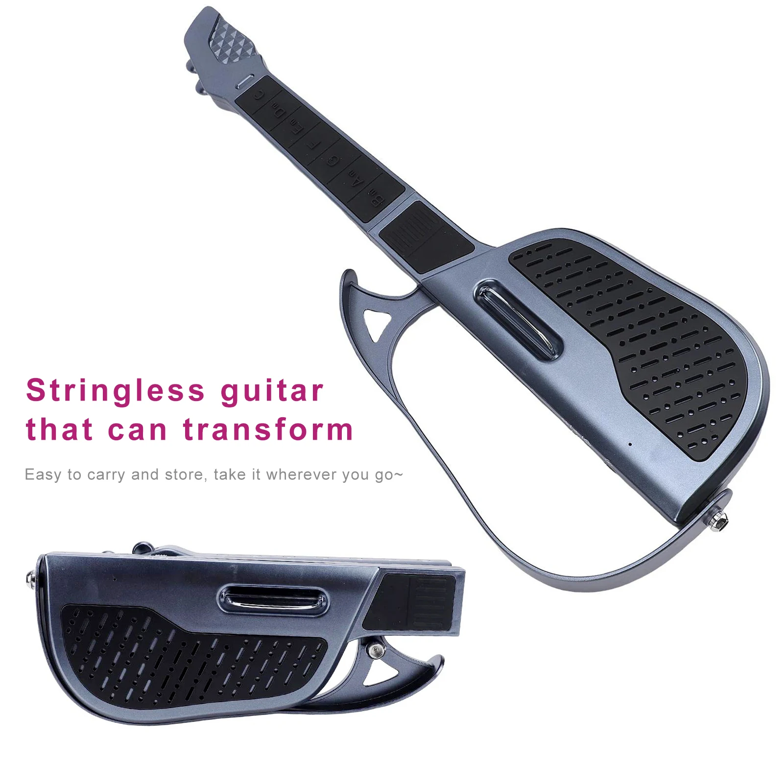 

Умная электрогитара Портативная складная безструнная гитара с 7-кнопками для нот Легко играется в музыкальный вход