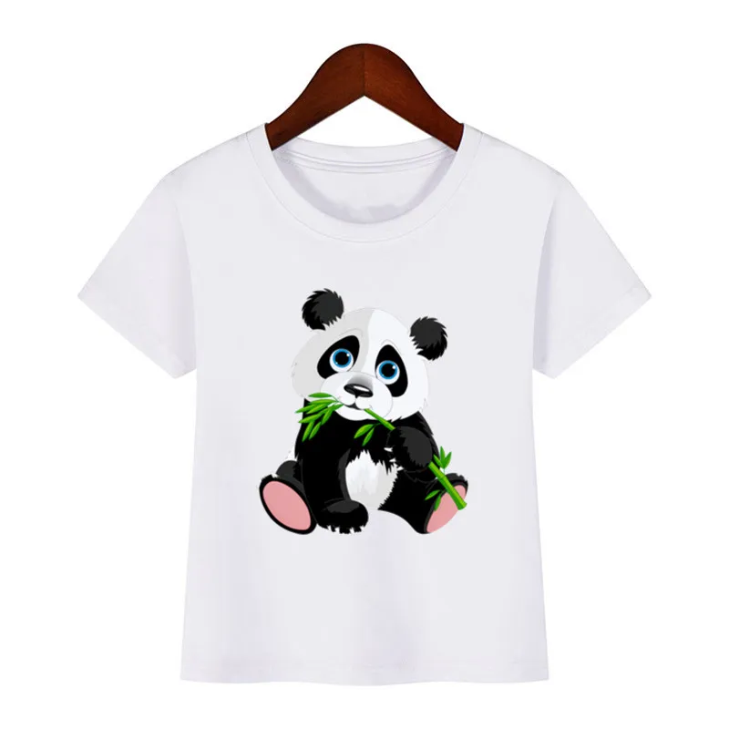 Schattige Panda Bedrukte Dinosaurus T-Shirt Voor Jongens Girsl Zomer Outfit Tops Kids Casual T-Shirt Kawaii Kinderen Kleding Met Korte Mouwen