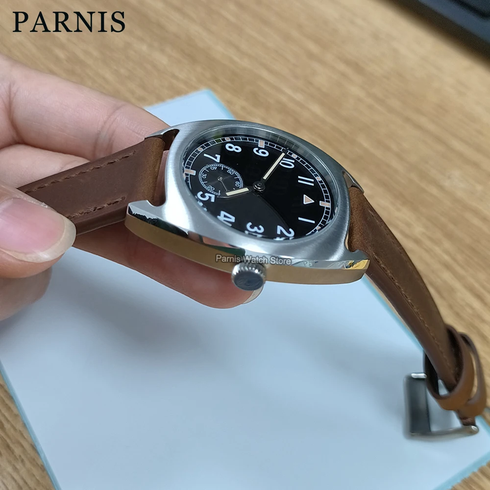 Parnis 36mm Men Black Sapphire Glass 5ATM Wristwatch Automatic ST1701 Men Watch Mechanical Watches