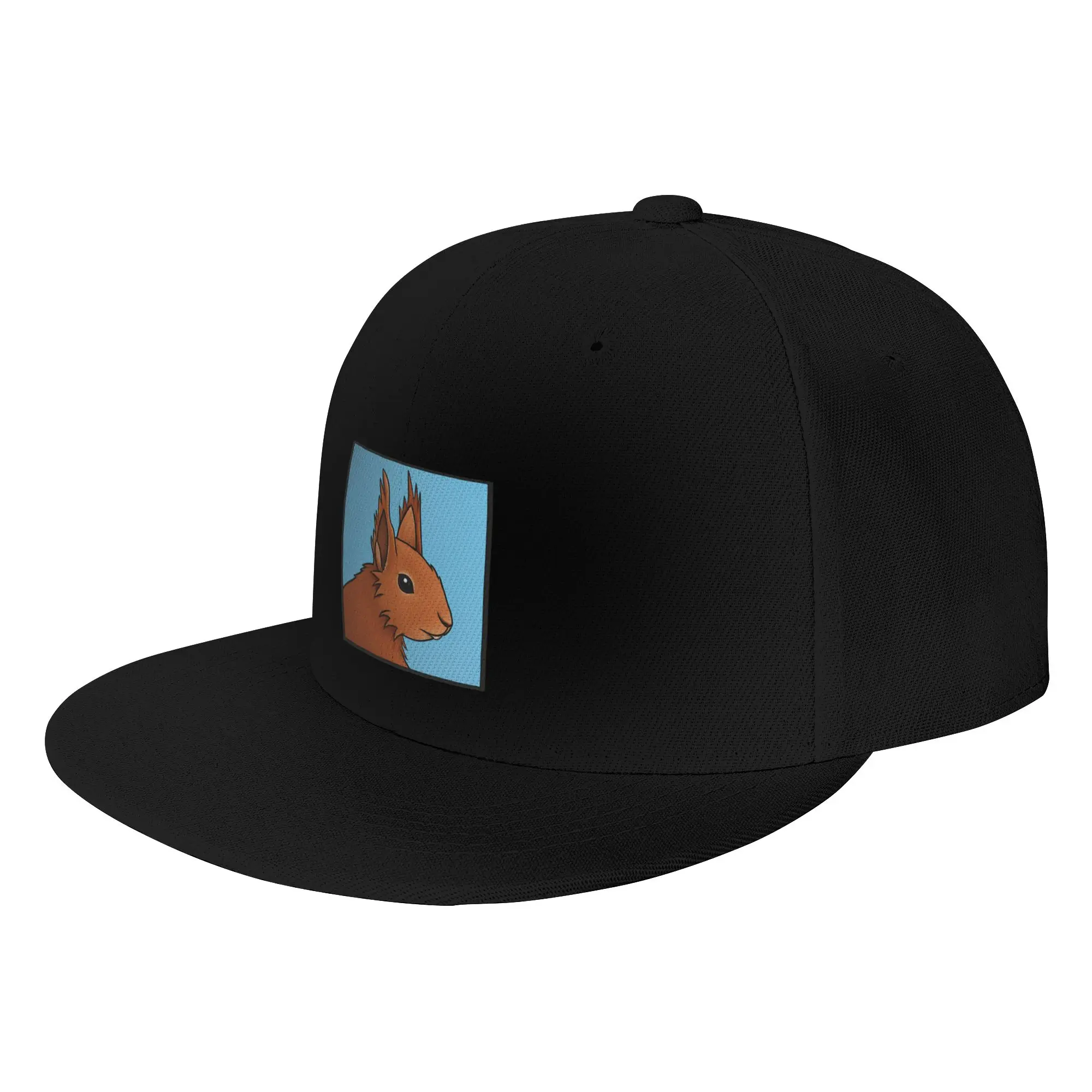 Fashion Cartoon squirrel against a blue background Flat Brim Sun Hat  City Roaming Men's Panama Hat