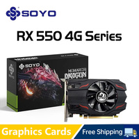SOYO AMD GPU Radeon RX 550 4G GPU RX 470 GDDR5 14nm Computer PC Gaming Video HDMI-compatible DP DVI 128Bit Graphics Card