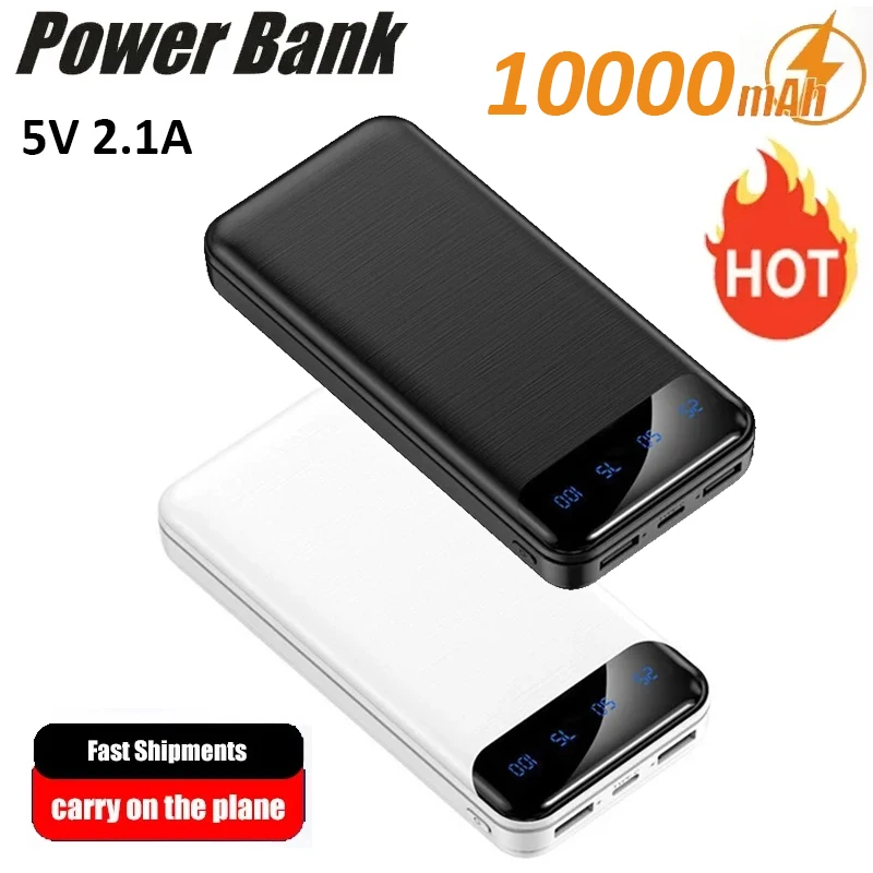 

Ranwomen Power Bank Portable 10000mAh Fast Charger High Capacity External Battery Pack Mobile Power for iPhone Samsung New