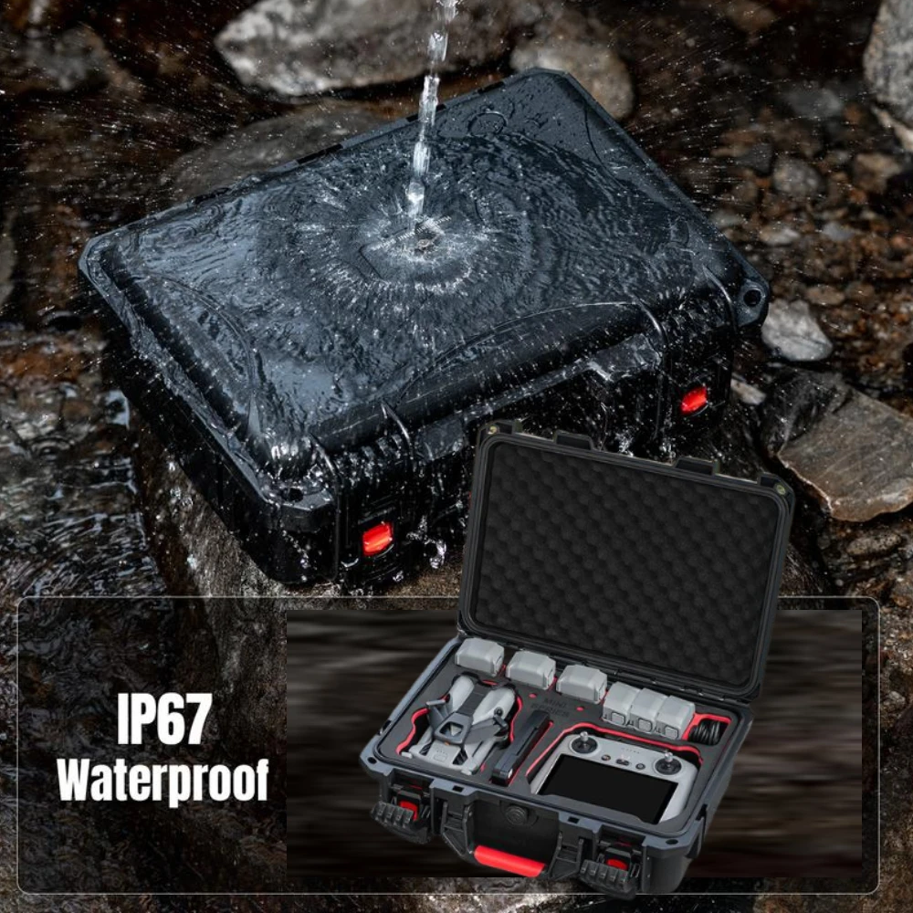 

Портативный дорожный чехол для дрона для DJI MINI 5 Pro, водонепроницаемый жесткий чехол большой емкости, отдельный жесткий ящик для хранения для DJI