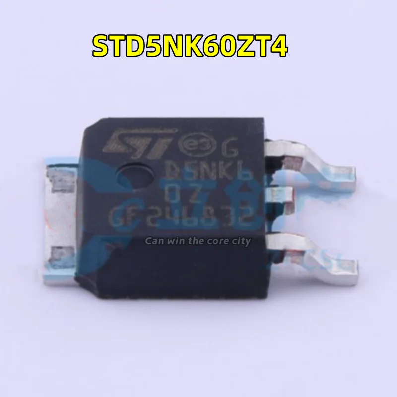 1-100 PCS/LOT Original new STD5NK60ZT4 screen printed D5NK60Z package TO-252 N channel Field effect tube (MOSFET)