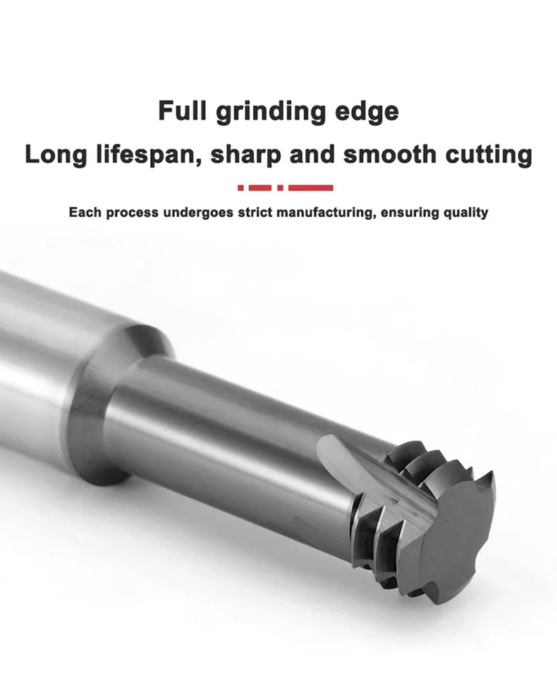 AZZKOR HRC66 Hartmetall-Gewindefräser mit 3 Zähnen, Nano-Beschichtung, CNC-Bearbeitungszentrum-Fräser M3M5M6M8 – Detail 3
