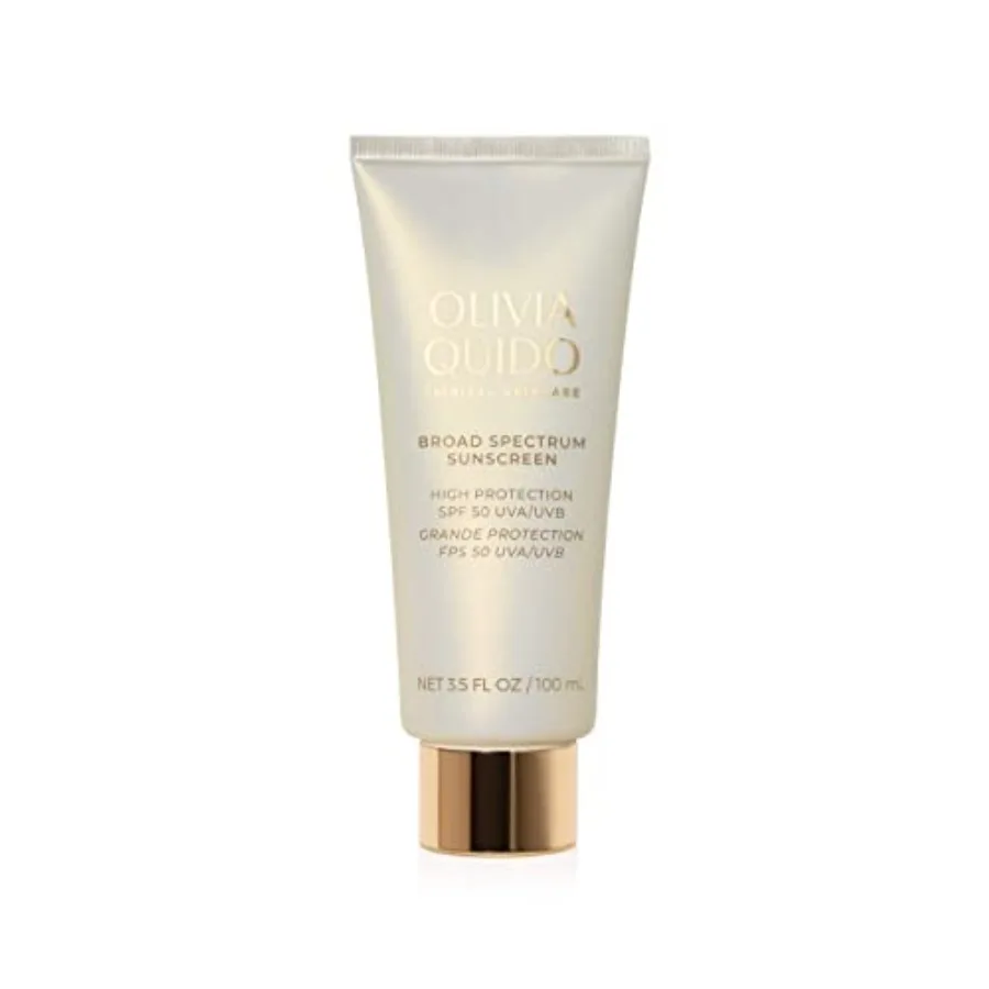 

Clinical skincare sunscreen SPF 50 for face and body, lilac stem cell formula, violet-tinted, anti-aging UVA/UVB protection, wa