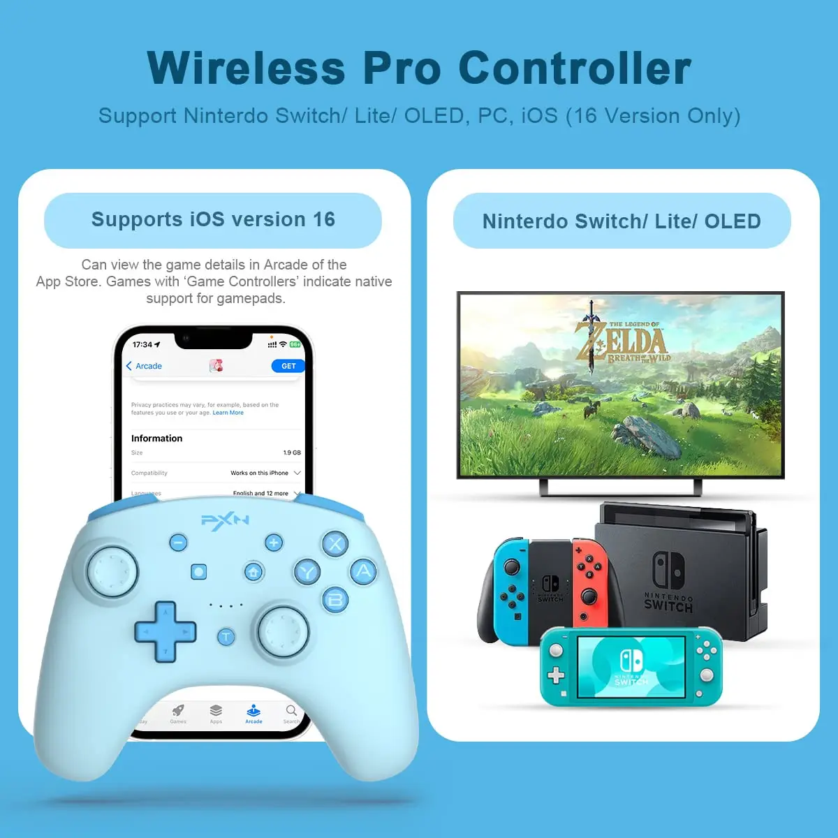 PXN Wireless Gamepads For Nintendo Switch Console Vibration Turbo joysticks USB Wired Control for PC Computer Windows XP/7/8/10