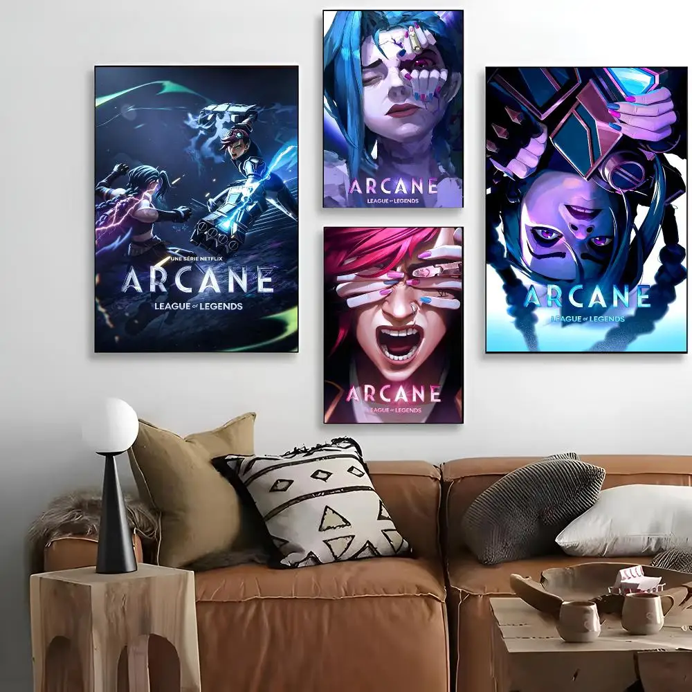 LOL Arcane Game Painting Calligraphy For Art Printing Decoration Painting Cinema Art Poster Home Wall Decoration Frameless