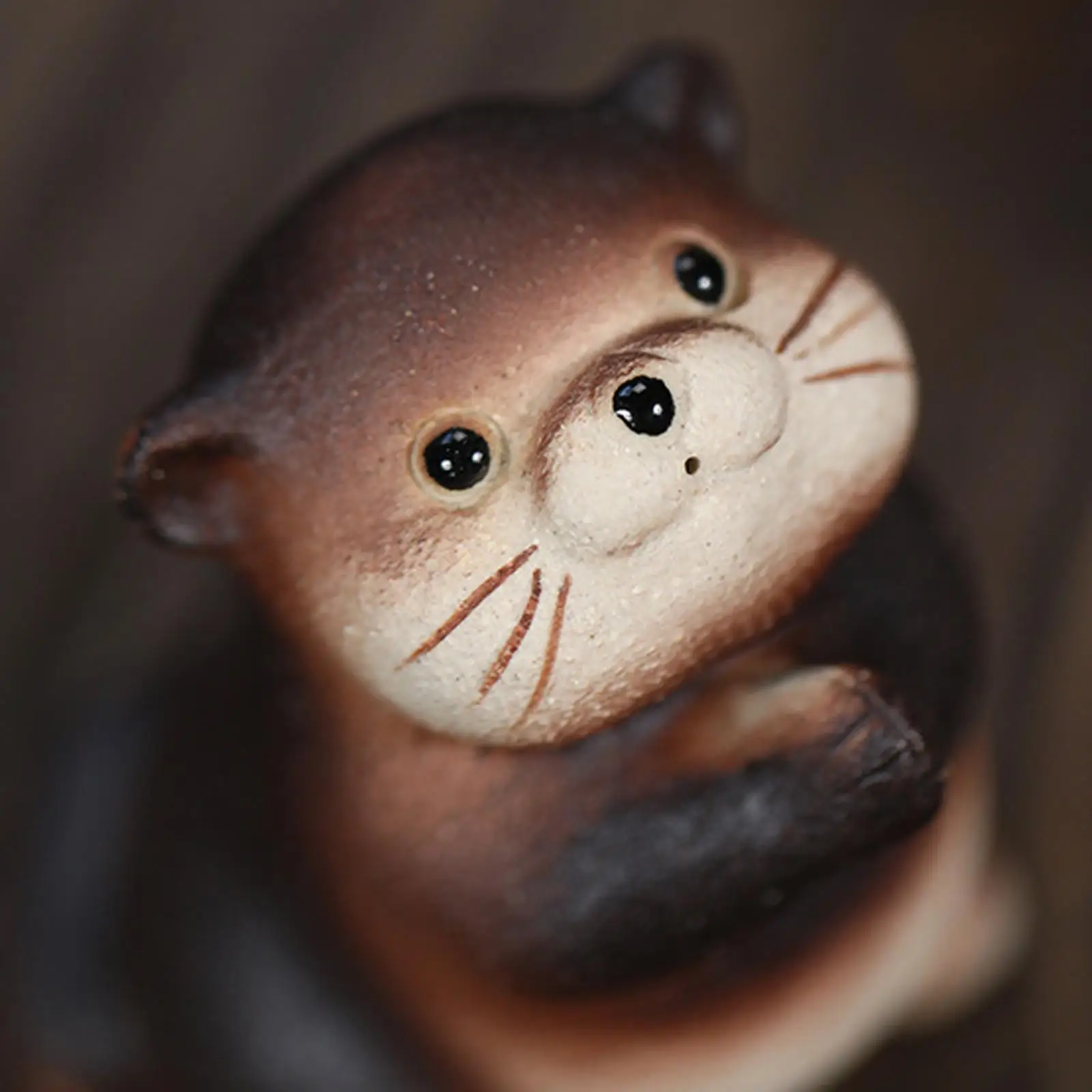 Small Otter Tea Pet, Otter Tea Pet, Otter Figurine, Clay Otter Sculpture, for Living Room Home Cafe Decor