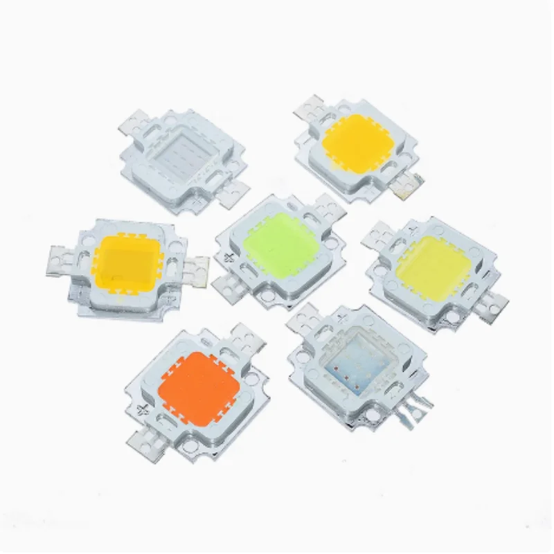 10pcs High brightness multi-color 10W high-power LED light integrated light source LED bead dual gold wire light-emitting diode