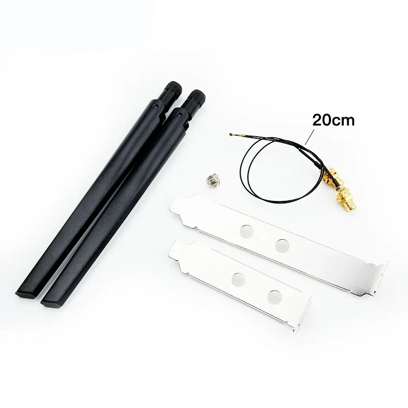 RP-SMA External Antenna Set 5GHz 2.4GHz Dual Band M.2 IPEX MHF4 U.fl Cable to RP-SMA Pigtail WiFi Card For Intel AX210