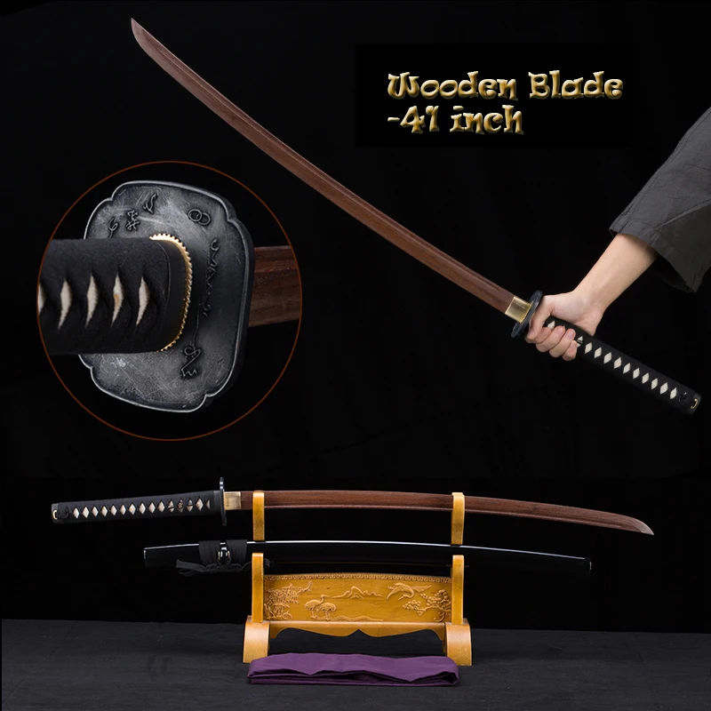 Wooden Sword, Quality Samurai Katana, Iaito Training Sword,Real Swords, 03KT,Tea Theme, Brass Tsuba, Can Custom