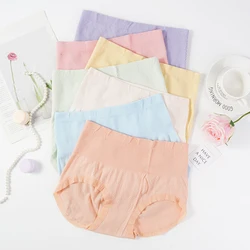 Ropa de maternidad para mujer, calzoncillos de cintura alta con volantes, cómodos, transpirables, de punto, sólidos, sin costuras