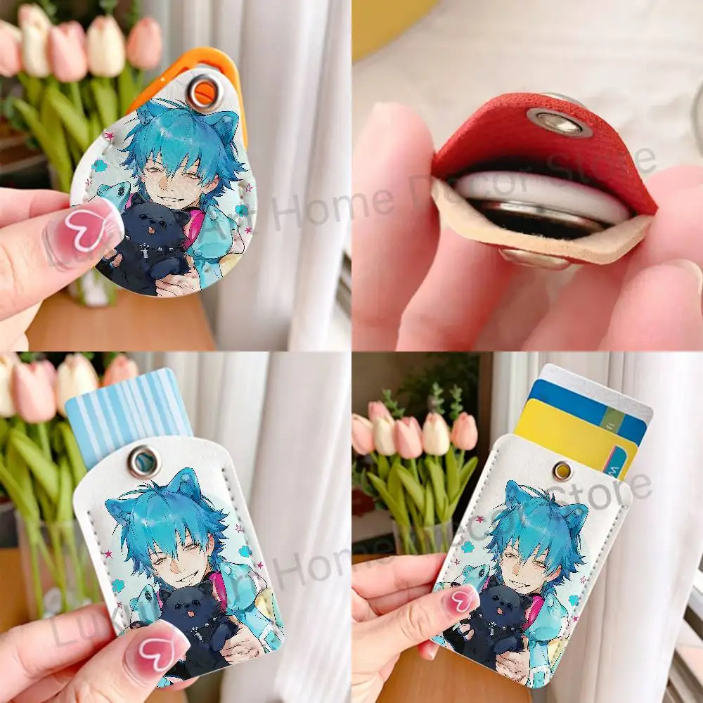 D-DRAMAticals Aoba Seragaki DMMd PU Leather Card Holder Keychain Key Ring Door Lock Access Card Air Tag Case Keychain Card