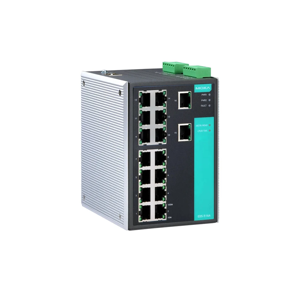 

TaiWan MOXA EDS-518A EDS-518A-T 16+2G Gigabit Managed Redundant Industrial Ethernet Switch