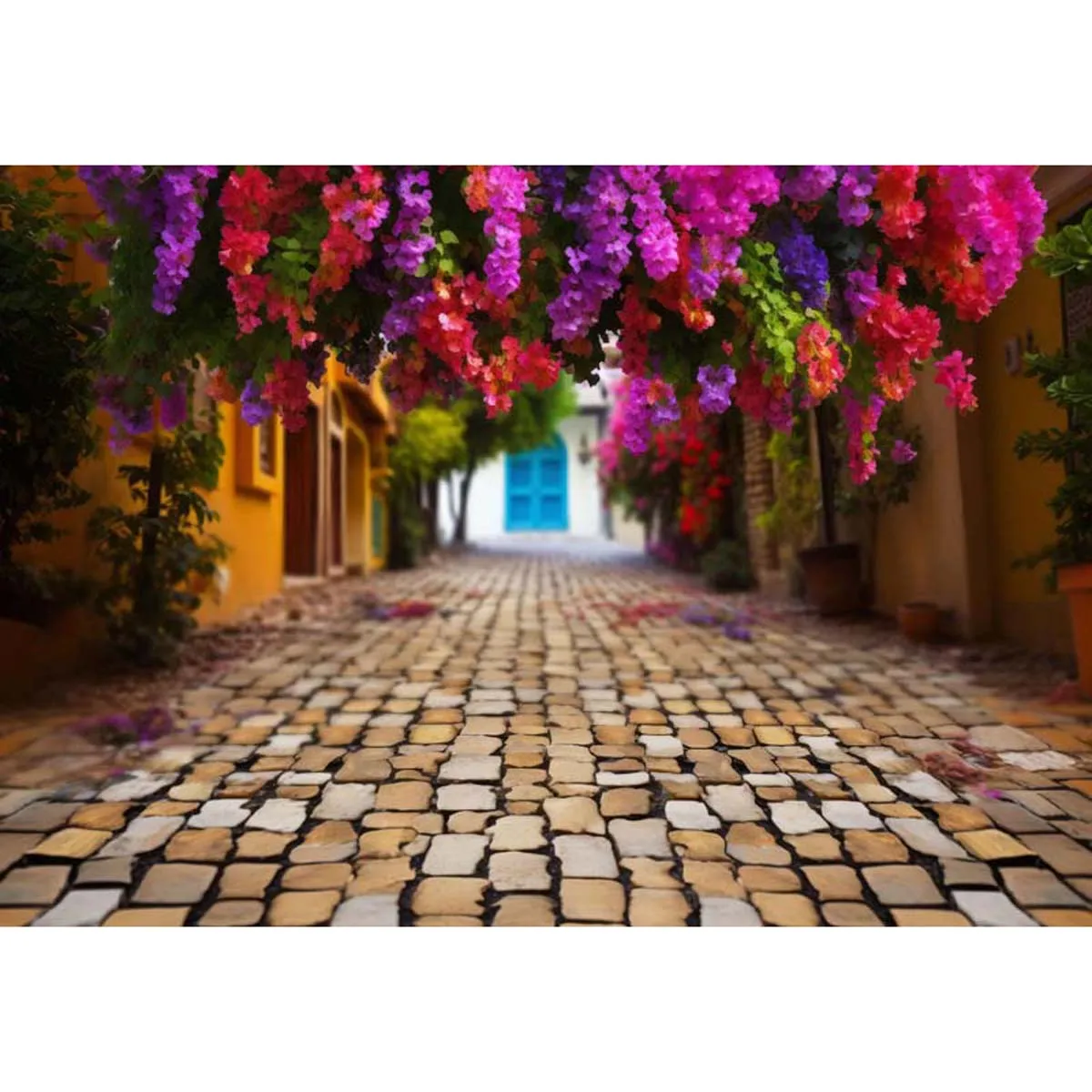 Allenjoy Mexican Fiesta Flowers Street Backdrop