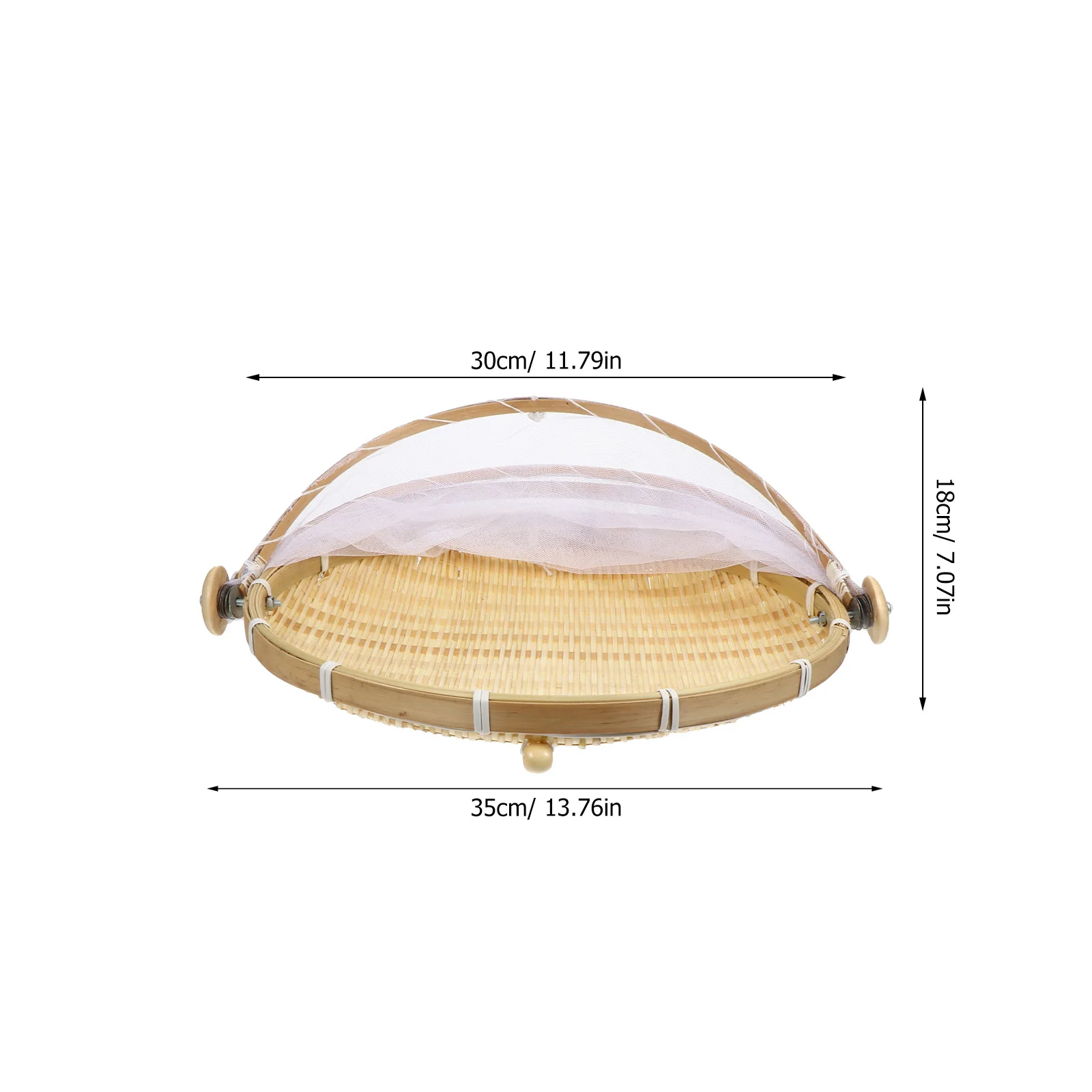 

1Pcs Bamboo Storage Basket Handwoven Food Serving Tray Kitchen Organizing Container for Bread Fruit Picnic Outdoor Mesh